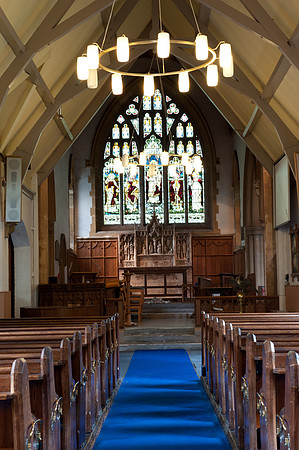 Nave looking towards chancel and east window (May 2019)