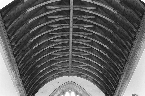 Chancel roof with top of east window (May 2019)